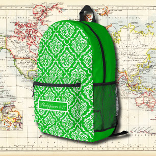 Sac À Dos Imprimé Vert Floral Vintage Motif avec Verse Bible