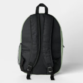 Sac À Dos Imprimé Vert sauge uni avec nom (Verso)
