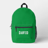 Sac À Dos Imprimé Vert simple personnalisé (Recto)