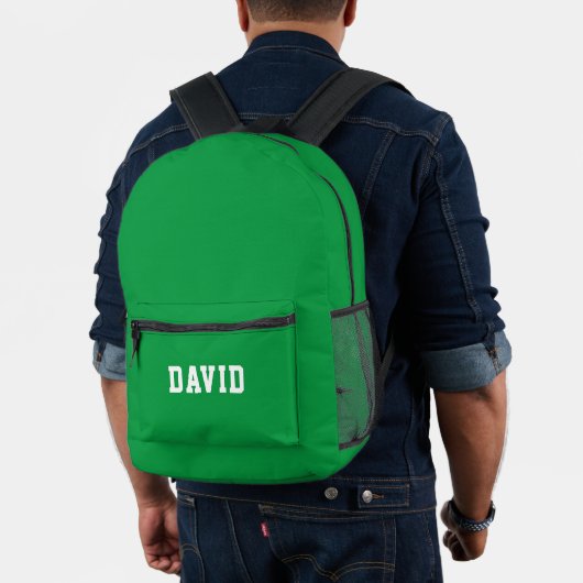 Sac À Dos Imprimé Vert simple personnalisé (Insitu (Modèle))