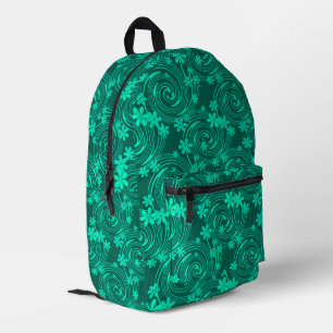 Sac À Dos Imprimé vert turquoise motif floral clair