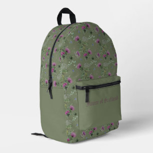 Sac À Dos Imprimé Vert violet écossais Fleur de chardon écossais