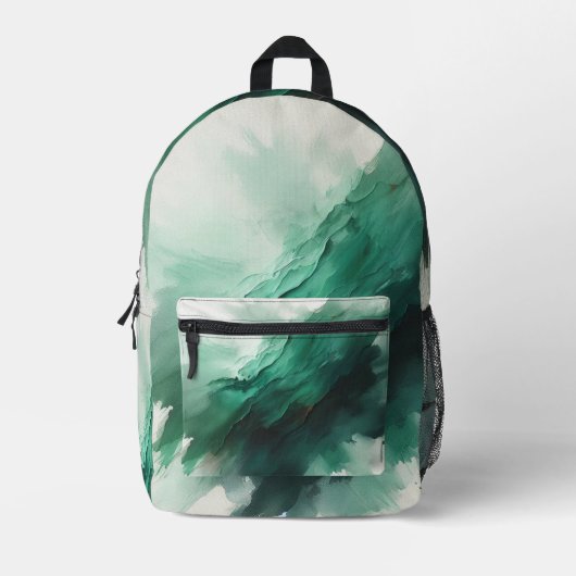 Sac À Dos Imprimé Vibes d'émeraude Abstraite verte (Recto)