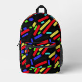 Sac À Dos Imprimé Vibrant Abstrait Crayon Lignes Gras Artistique (Recto)