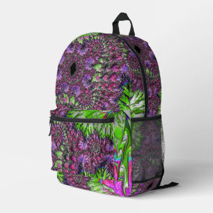 Sac À Dos Imprimé Vibrant Néon coloré Trippy Super Fractal Art