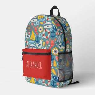 Sac À Dos Imprimé Vie marine nautique personnalisée