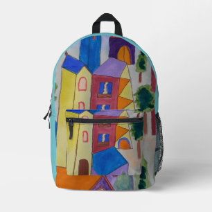 Sac À Dos Imprimé Village d'été Abstrait