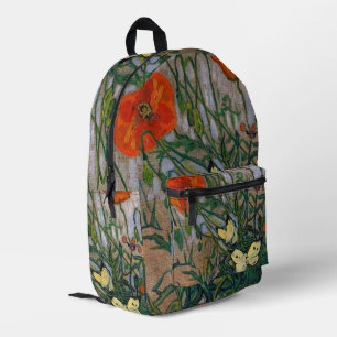 Sac À Dos Imprimé Vincent van Gogh - Papillons et Coquelicots