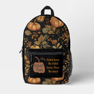 Sac À Dos Imprimé Vintage, Action de grâce, Saison des citrouilles