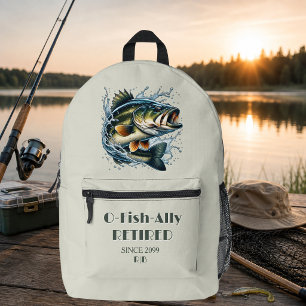 Sac À Dos Imprimé Vintage OFishAlly Retraité Gros Poisson Mords à l'