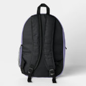 Sac À Dos Imprimé Violet et Blanc | Monogramme Moderne (Verso)