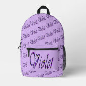 Sac À Dos Imprimé Violet Floral Violet, (Recto)
