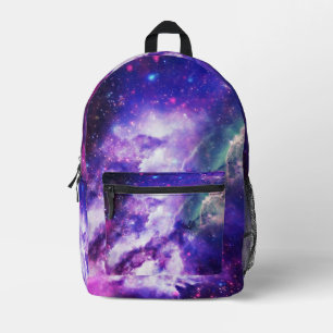Sac à dos imprimé violet Galaxy brillant