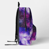 Sac à dos imprimé violet Galaxy brillant (Gauche)