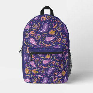 Sac À Dos Imprimé Violet Paisley