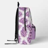Sac À Dos Imprimé VIOLET PURPLE LILAC FLOWER MOTIF nom PERSONNALISÉ (Gauche)