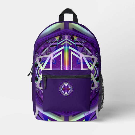 Sac À Dos Imprimé violet w3 (Recto)