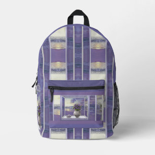 Sac À Dos Imprimé violettes dans un bocal de lune