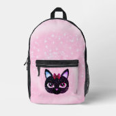 Sac À Dos Imprimé Visage de chat noir (Recto)