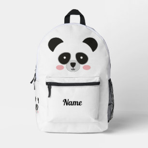 Sac À Dos Imprimé Visage de Panda Mignon Personnalisé – Nom Personna