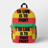 Sac À Dos Imprimé Vivre, c'est combattre - Retro Stripes Inspiration (Recto)