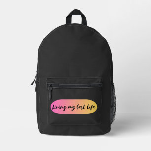 Sac À Dos Imprimé vivre ma meilleure vie