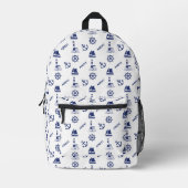 Sac À Dos Imprimé Voile Motif illustratif Marine Bleu+Blanc (Recto)