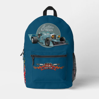 Sac À Dos Imprimé Voiture de course retro personnalisée