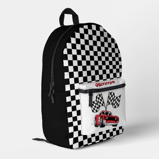 Sac À Dos Imprimé Voiture de course rouge personnalisée (Coin arrière gauche)