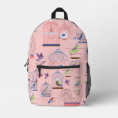 Sac À Dos Imprimé volière rose pastel (Recto)