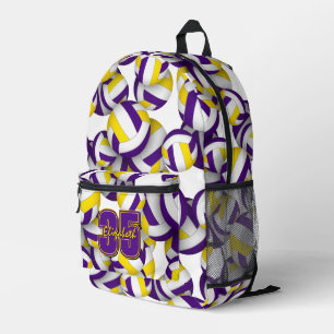 Sac À Dos Imprimé volley-ball sport motif violet or équipe couleurs