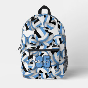 Sac À Dos Imprimé Volleyballs noirs bleu clair en motif équipement s