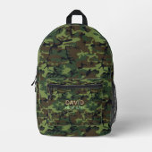 Sac À Dos Imprimé Votre Nom Camouflage Vert Militaire Cacher Ma Cita (Recto)