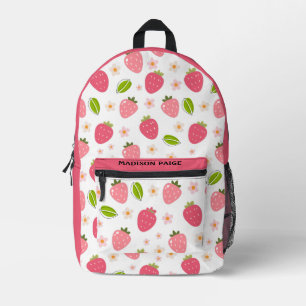 Sac À Dos Imprimé Voyage Rose Fraise Mignon