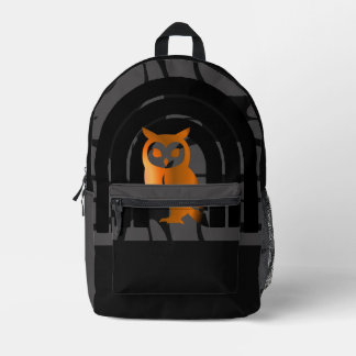 Sac À Dos Imprimé Whimsical Boho Owl & Tropical Monstera Leaf