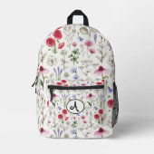 Sac À Dos Imprimé Wild Flowers Illustration Pattern – Hand-Drawn  (Recto)