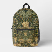 Sac À Dos Imprimé William Morris Honeysuckle Vert Floral (Recto)