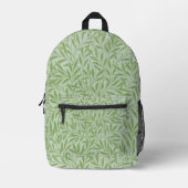 Sac À Dos Imprimé William Morris Willow Flower Classique Vert (Recto)