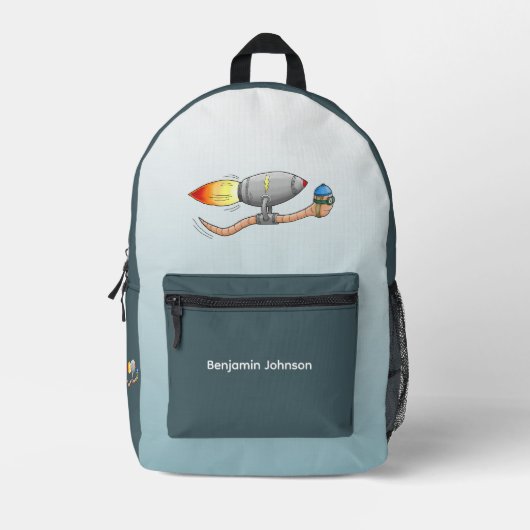 Sac À Dos Imprimé Worm de fusée (Recto)