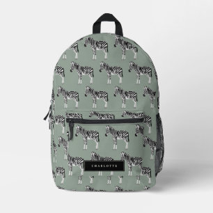 Sac À Dos Imprimé Zebra Exotic Animal Motif Sage Green