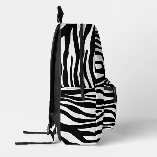 Sac À Dos Imprimé Zebra Print, Zebra Stripes, Noir Et Blanc (Gauche)