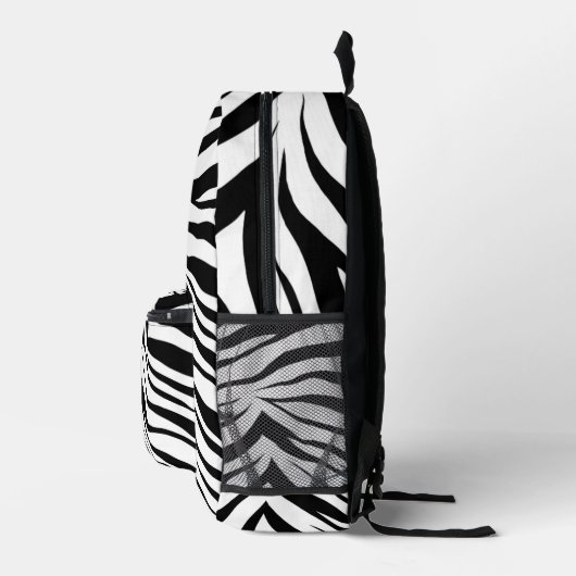 Sac À Dos Imprimé Zebra Stripes noir blanc Nom (Droite)
