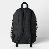 Sac À Dos Imprimé Zebra Stripes noir blanc Nom (Verso)