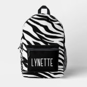 Sac À Dos Imprimé Zebra Stripes Personnalisé (Recto)