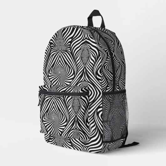 Sac À Dos Imprimé Zèbre Abstrait B & N (Coin arrière droit)