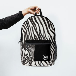 Sac À Dos Imprimé Zèbre Noir Et Blanc Moderne Tendance Stripe Initia
