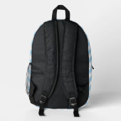 Sac À Dos Imprimé Zigzag bleu, Chevron bleu, Motif géométrique (Verso)