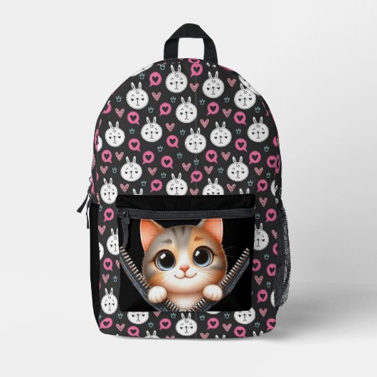 Sac À Dos Imprimé Zipper Cat (Recto)