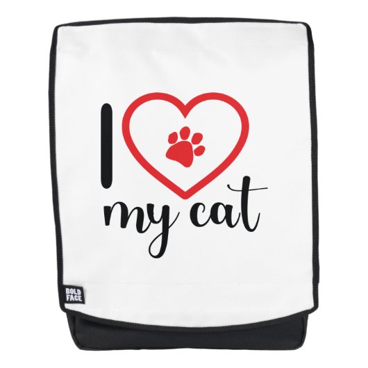 Sac à dos j'aime mon chat (Devant)