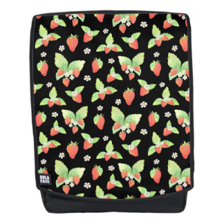 Sac À Dos Joli motif botanique aquarelle de fraise